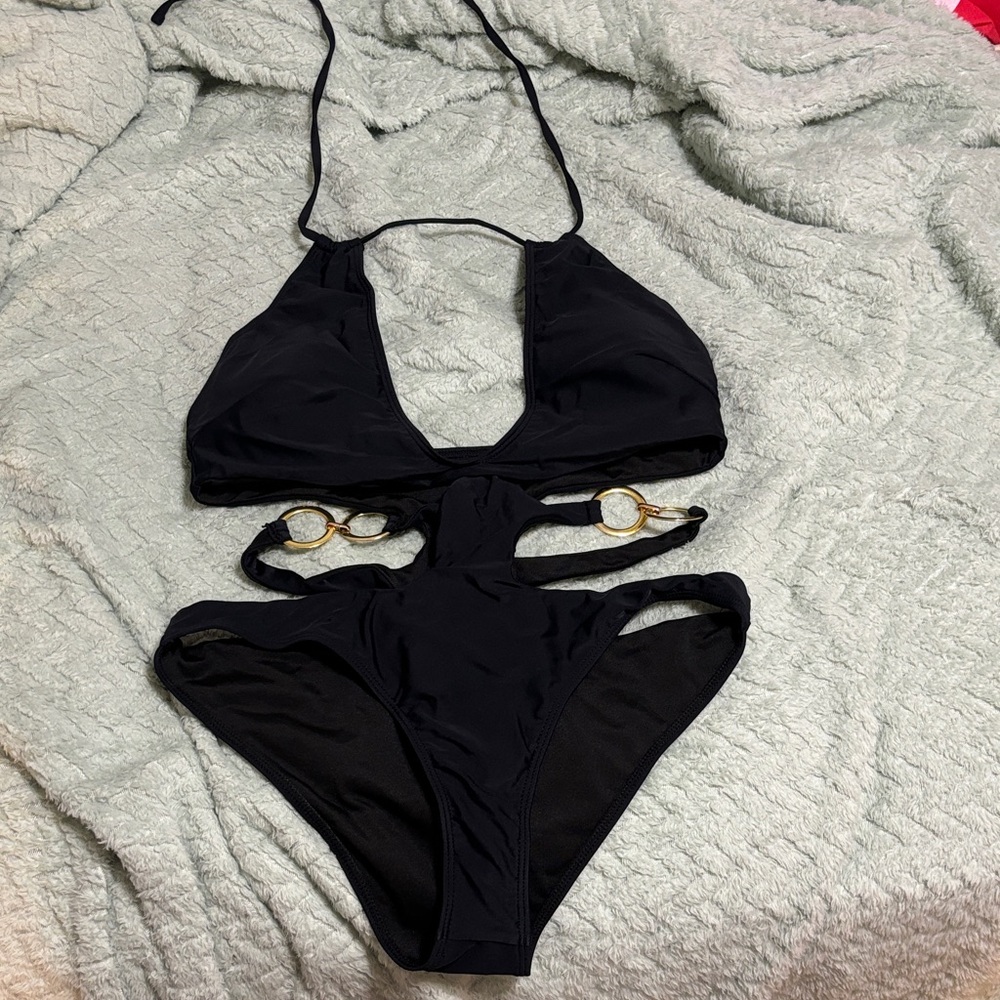 Elegant Black One-Piece Swimsuit